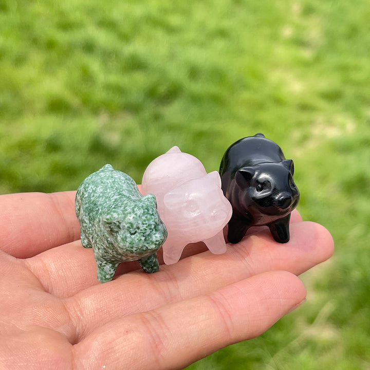 Natural Crystal Cute Pig Carving