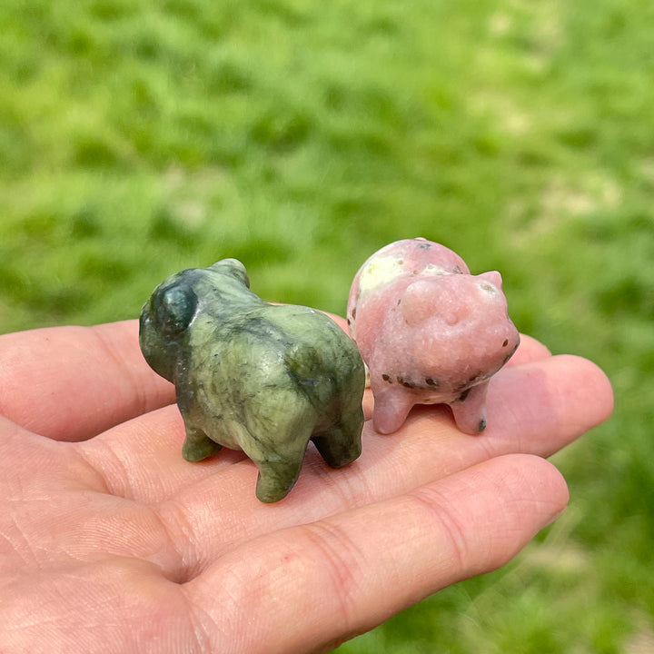 Natural Crystal Cute Pig Carving