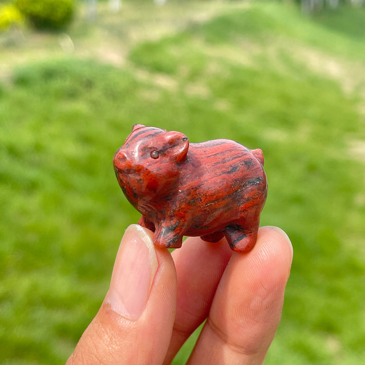 Natural Crystal Cute Pig Carving
