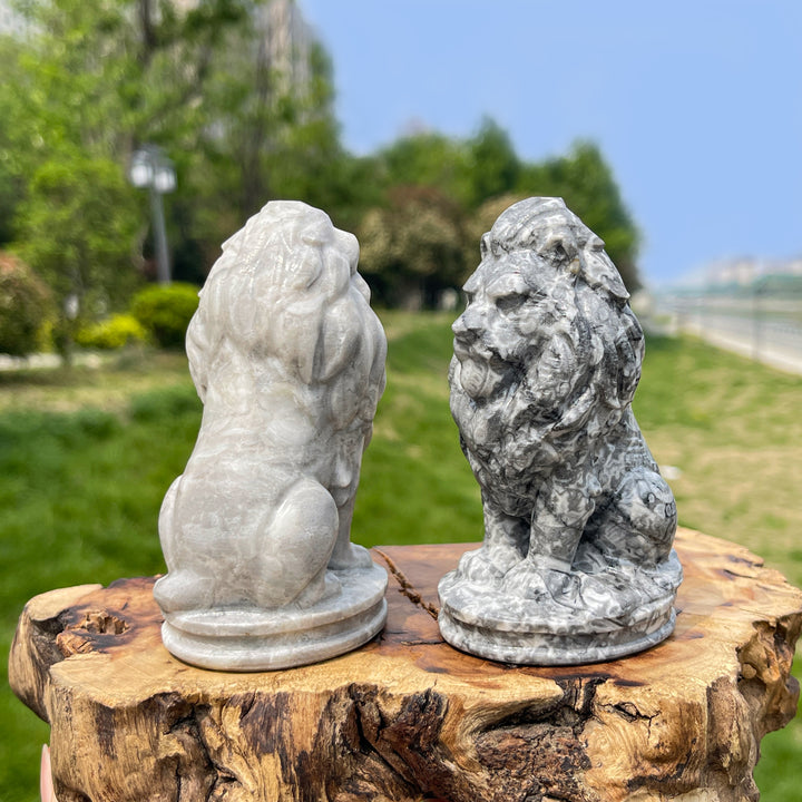 Natural Crystal Carving Seated Lion