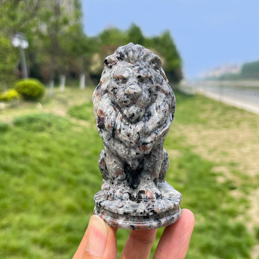 Natural Crystal Carving Seated Lion