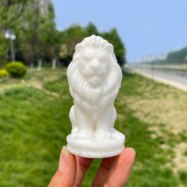 Natural Crystal Carving Seated Lion