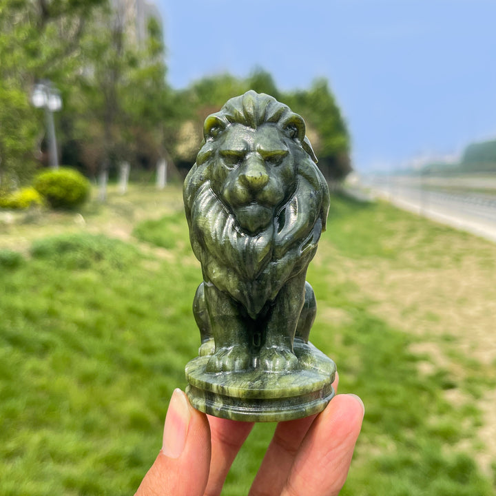 Natural Crystal Carving Seated Lion