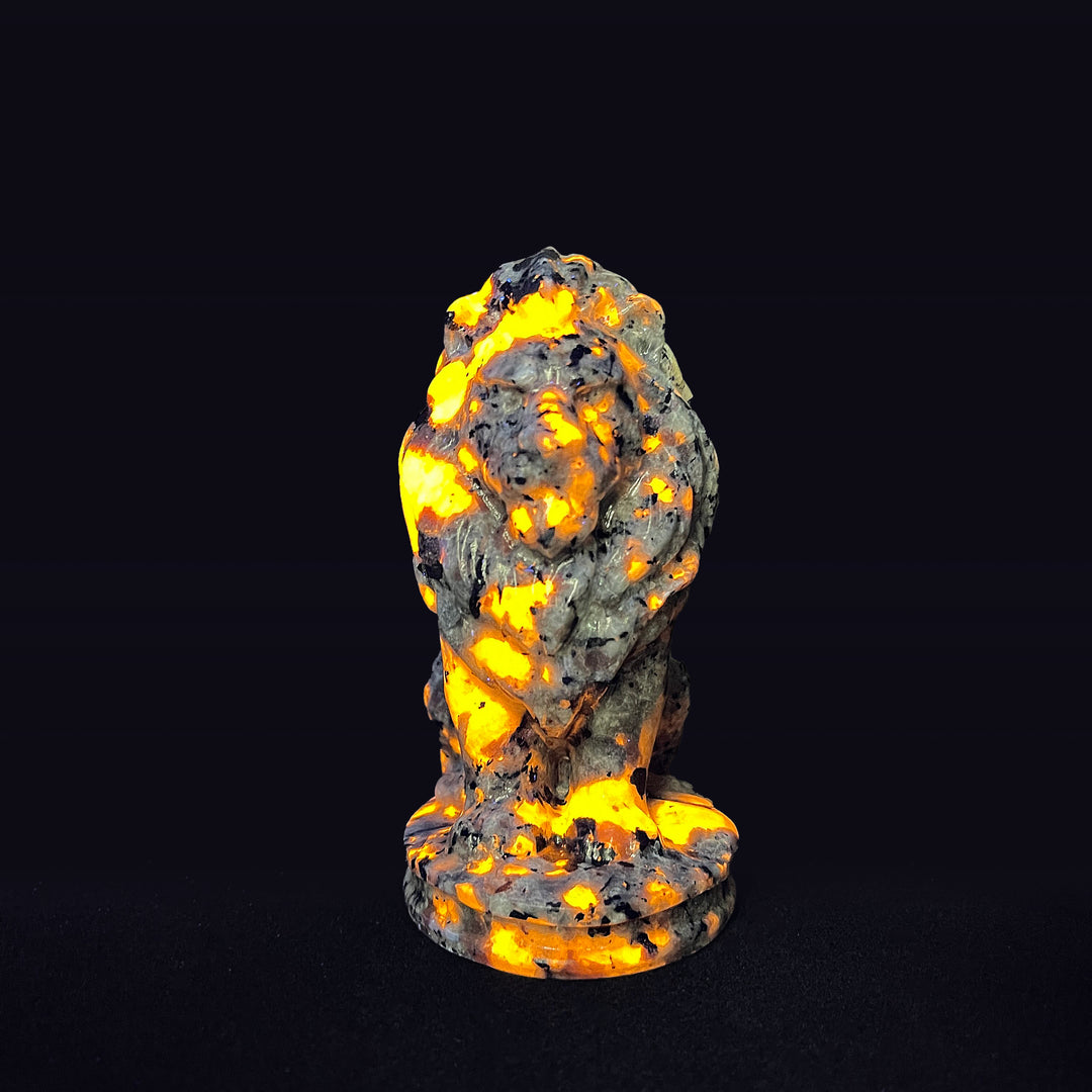 Natural Crystal Carving Seated Lion