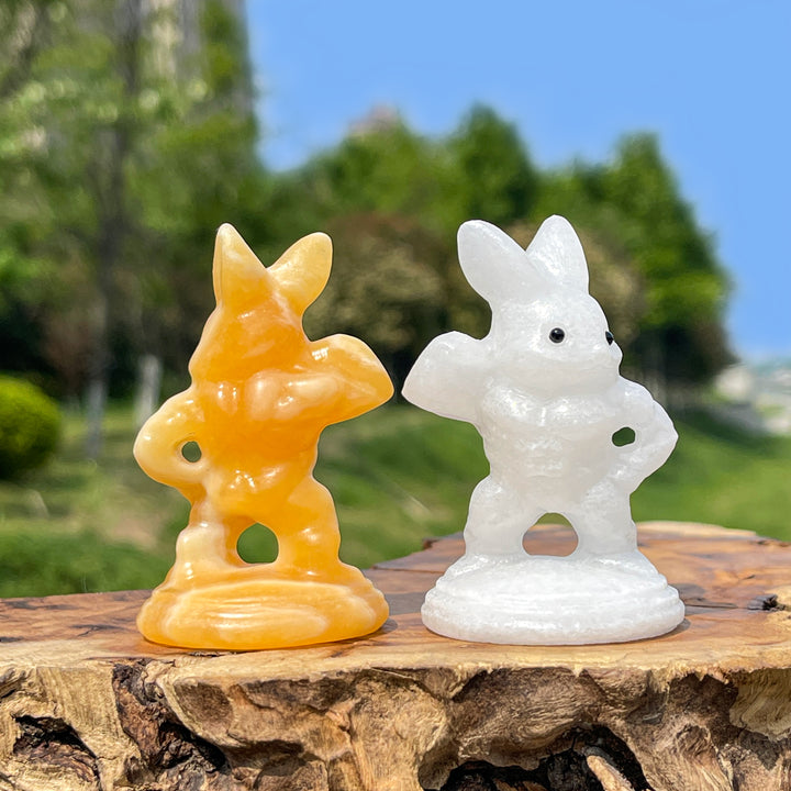 Natural Crystal Muscular Rabbit Carving