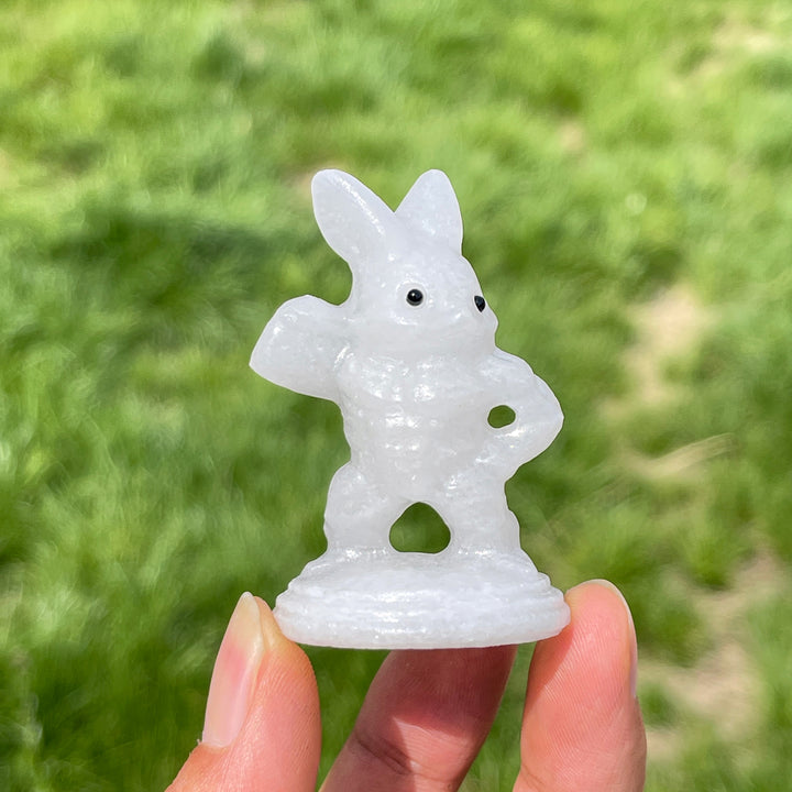 Natural Crystal Muscular Rabbit Carving