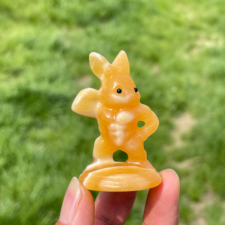 Natural Crystal Muscular Rabbit Carving