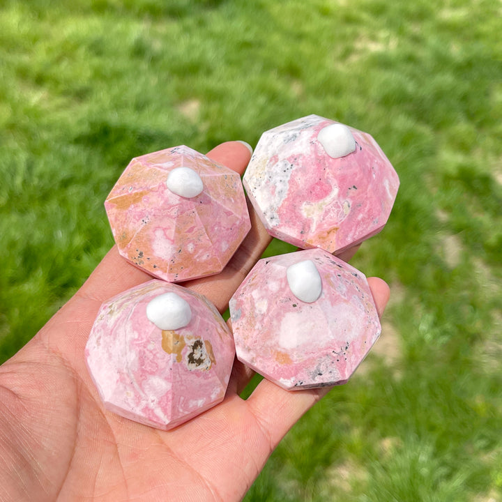 Peruvian Rhodonite Diamond Carving