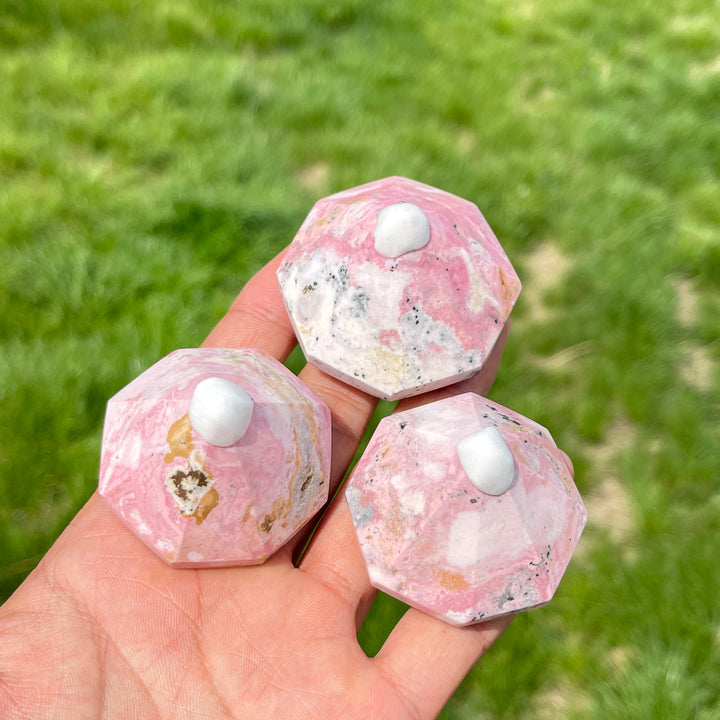 Peruvian Rhodonite Diamond Carving