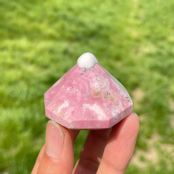 Peruvian Rhodonite Diamond Carving