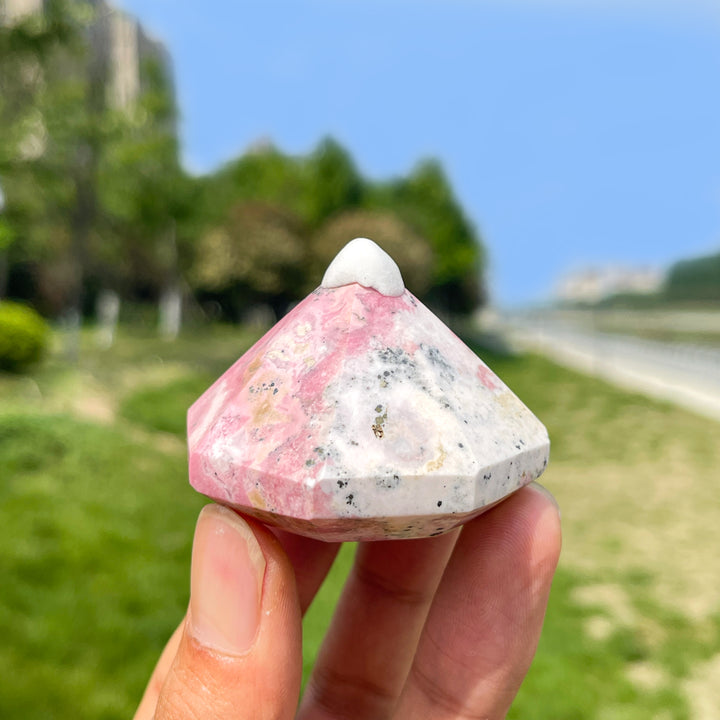 Peruvian Rhodonite Diamond Carving
