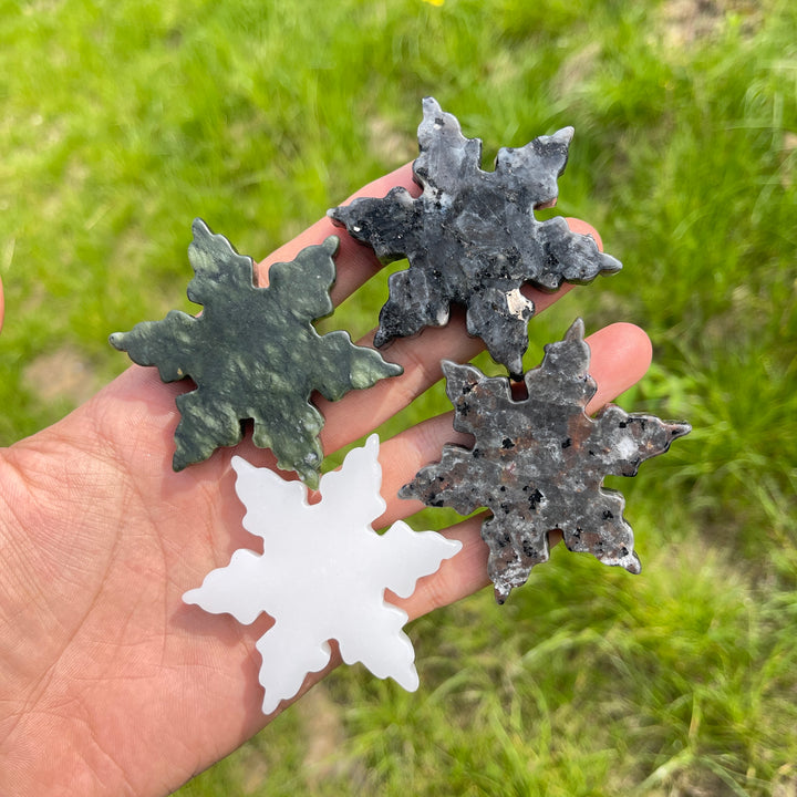 Natural Crystal Carving Snowflake