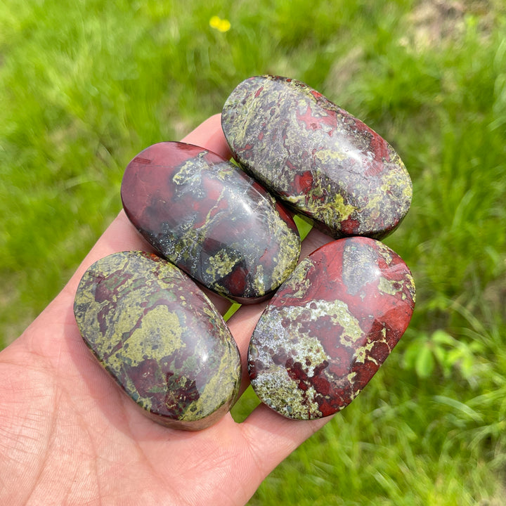 Natural Dragon Blood Stone Palm Stone