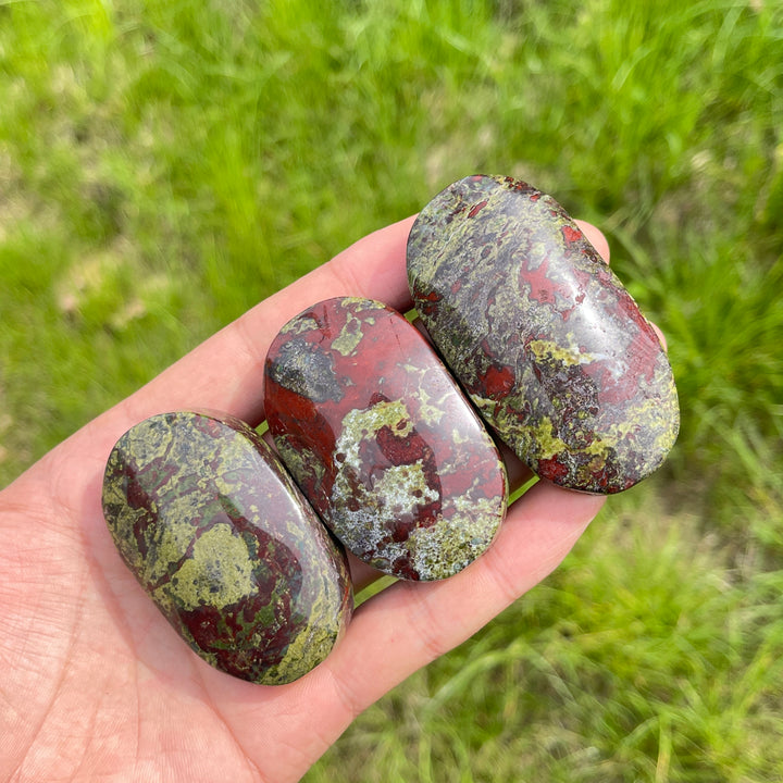 Natural Dragon Blood Stone Palm Stone