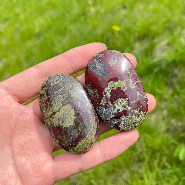 Natural Dragon Blood Stone Palm Stone