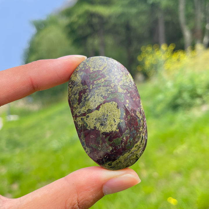 Natural Dragon Blood Stone Palm Stone