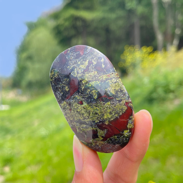 Natural Dragon Blood Stone Palm Stone