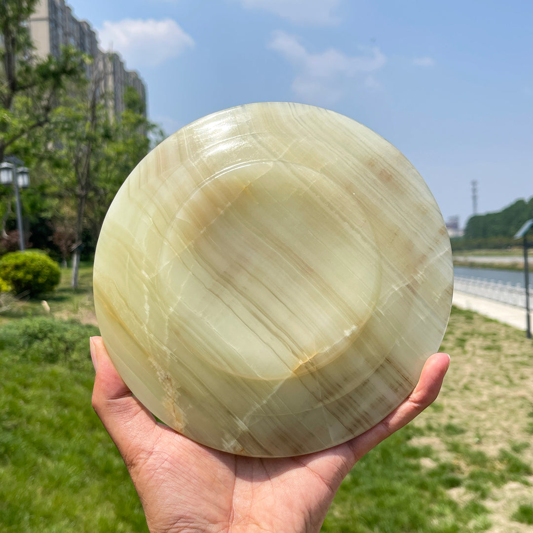 Natural Afghanistan Jade Disc Tray