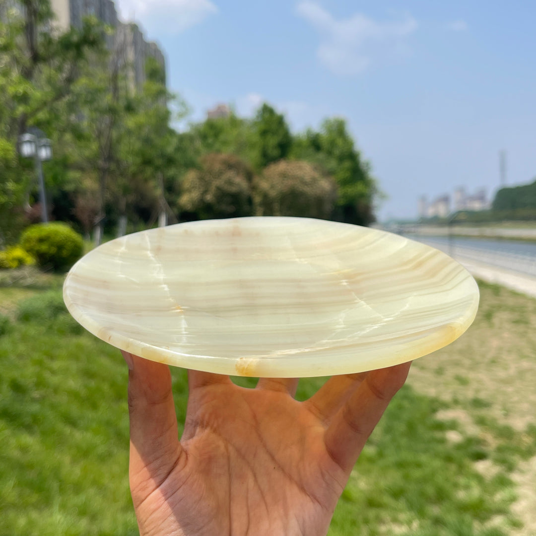 Natural Afghanistan Jade Disc Tray