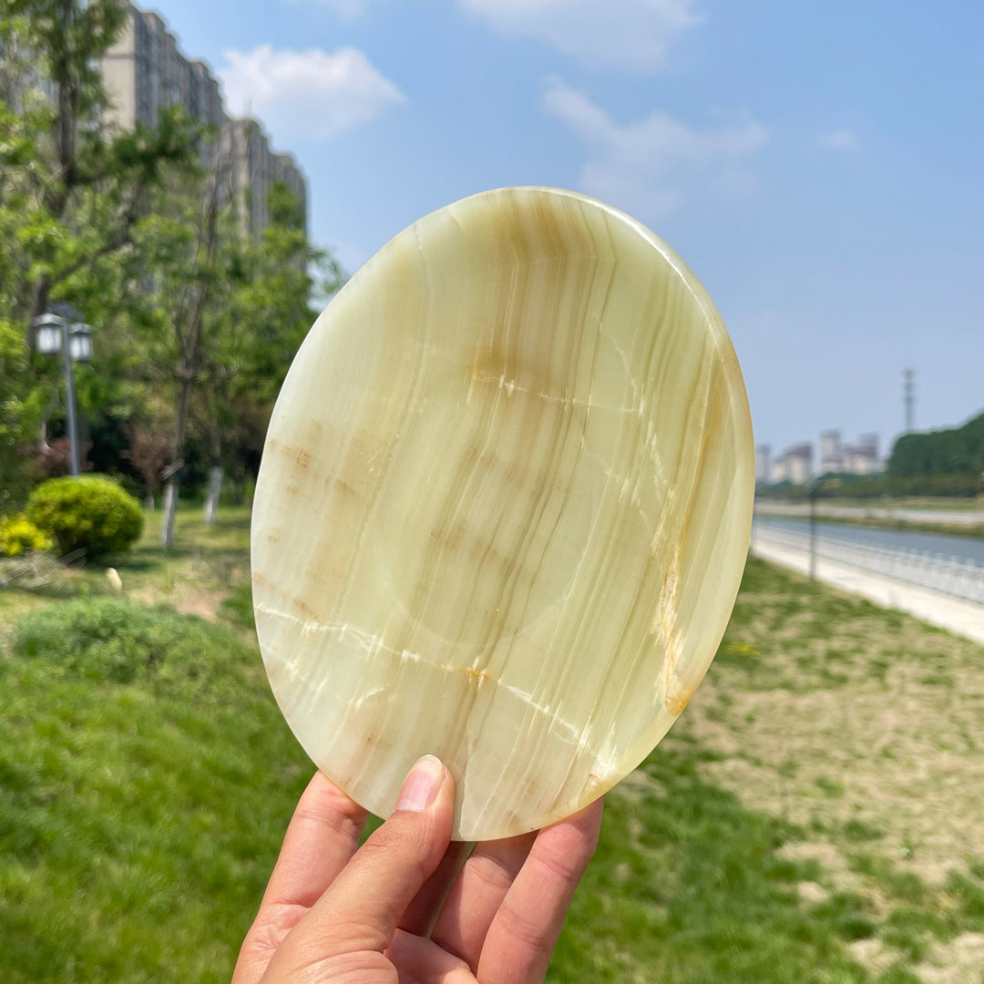 Natural Afghanistan Jade Disc Tray