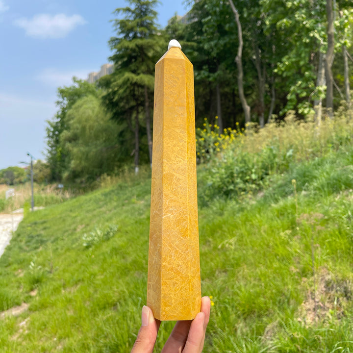Unique,Natural Crystal Yellow Aventurine Point