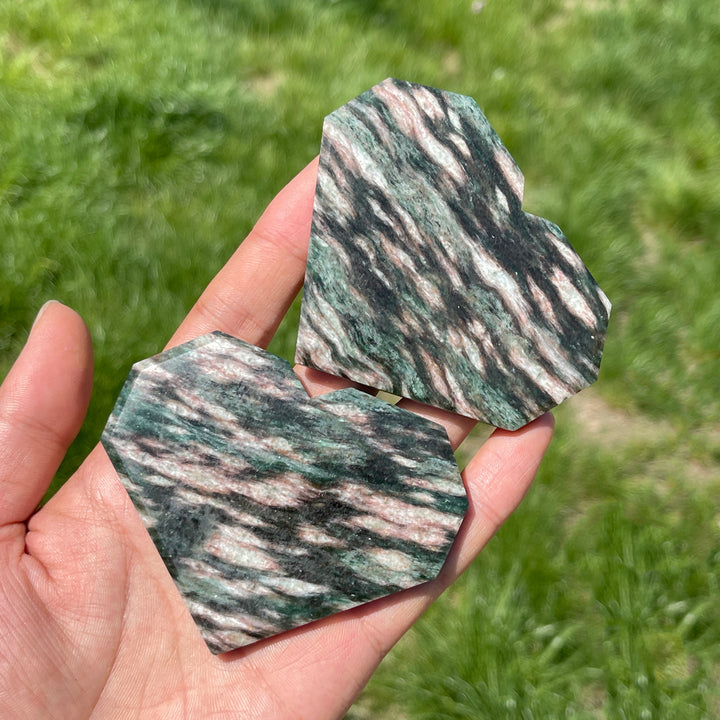 Natural Fuchsite In Quartz Heart