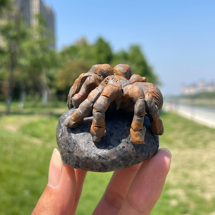 Natural Spider Crystal Carving