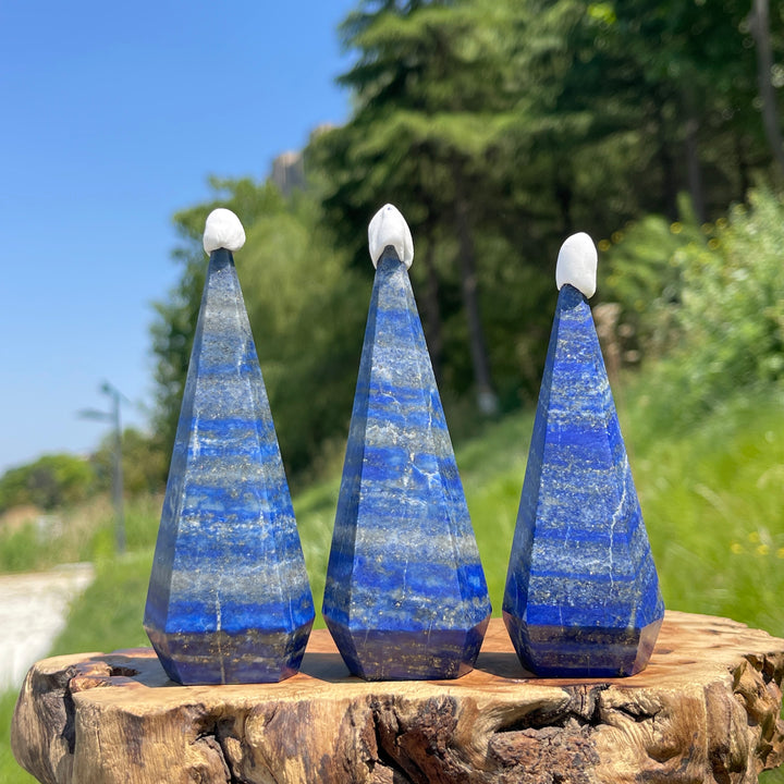 Unique,Natural Lapis Lazuli Diamond Tower