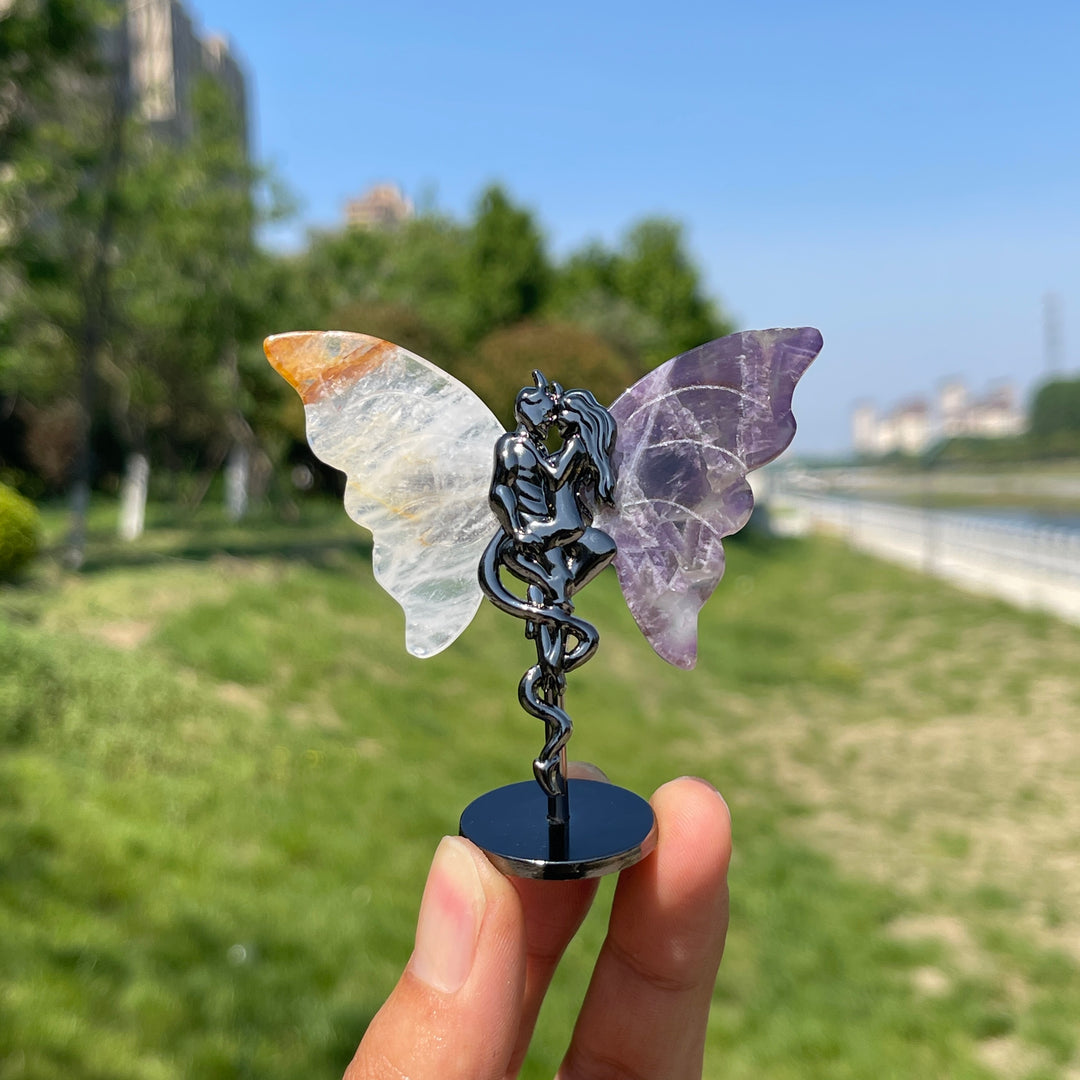 Natural Crystal Angel & Demon Wings