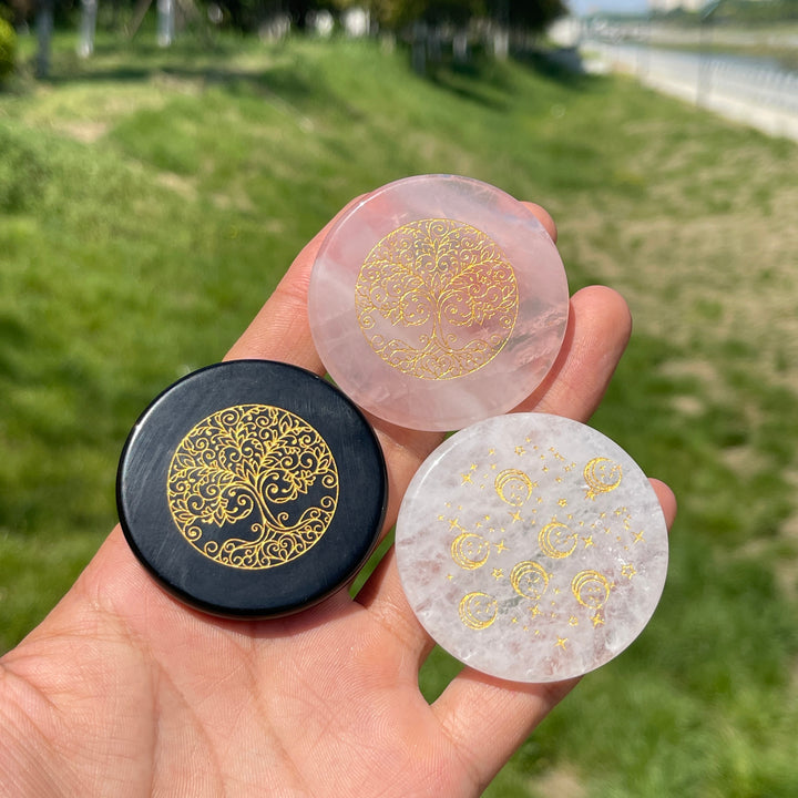 Natural Crystal Triple Moon Disc