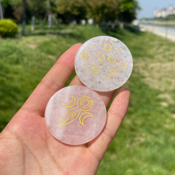 Natural Crystal Triple Moon Disc