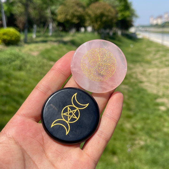Natural Crystal Triple Moon Disc