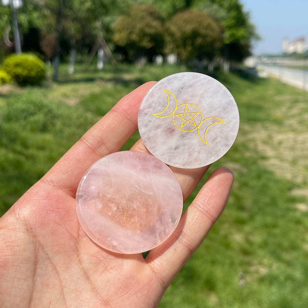 Natural Crystal Triple Moon Disc