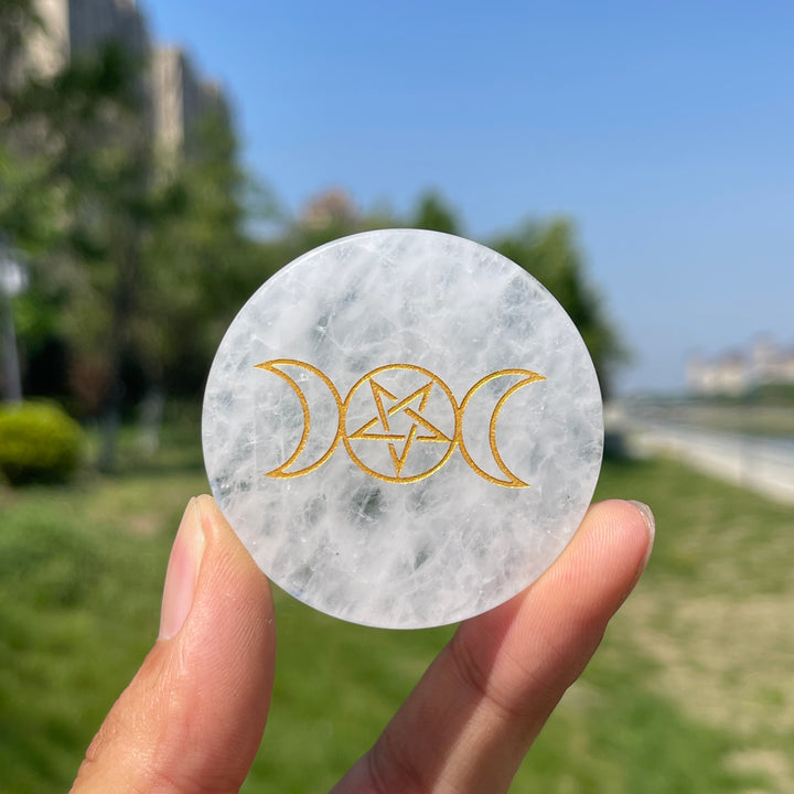Natural Crystal Triple Moon Disc