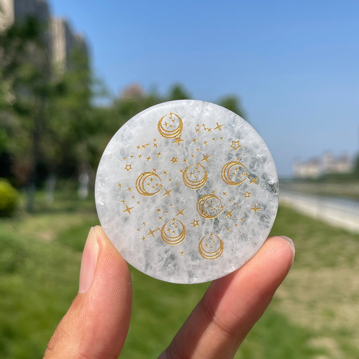 Natural Crystal Triple Moon Disc