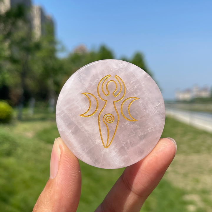 Natural Crystal Triple Moon Disc