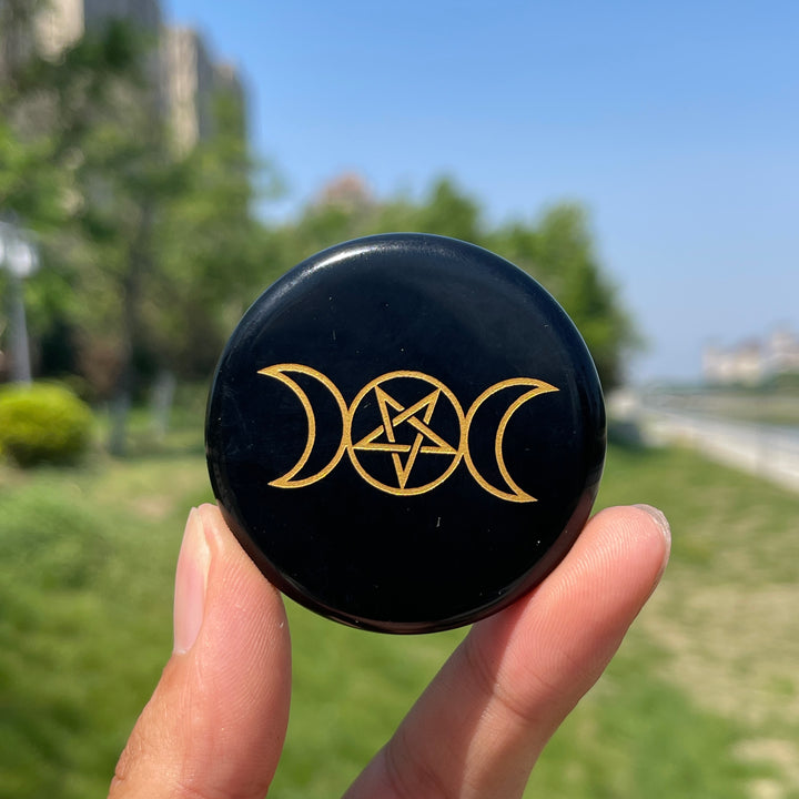 Natural Crystal Triple Moon Disc