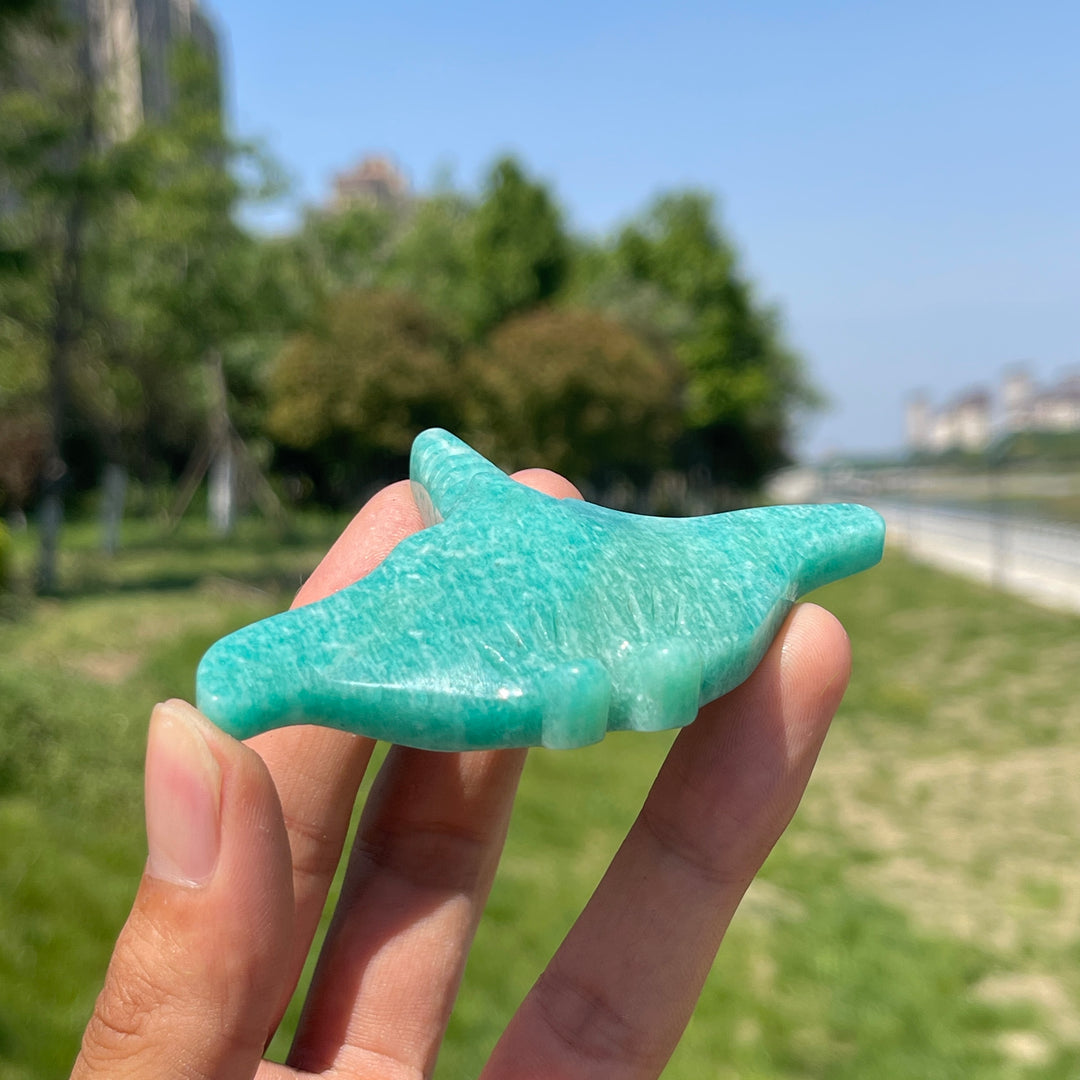 Natural Crystal Manta Ray Carving