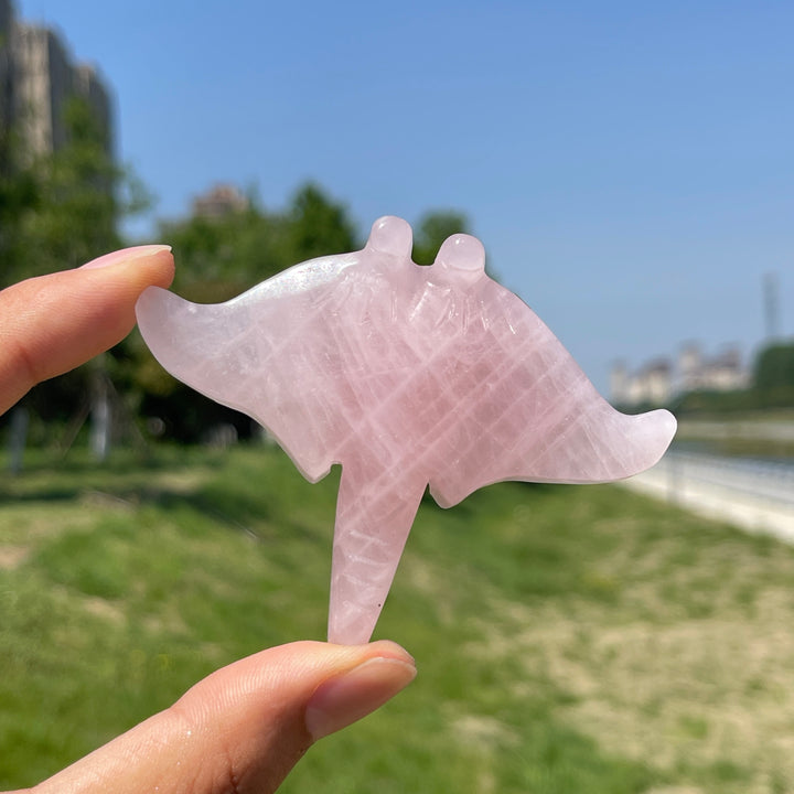 Natural Crystal Manta Ray Carving