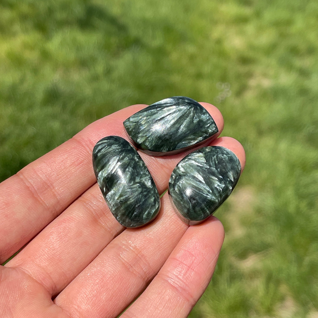 Natural Seraphinite Crystal Cabochon