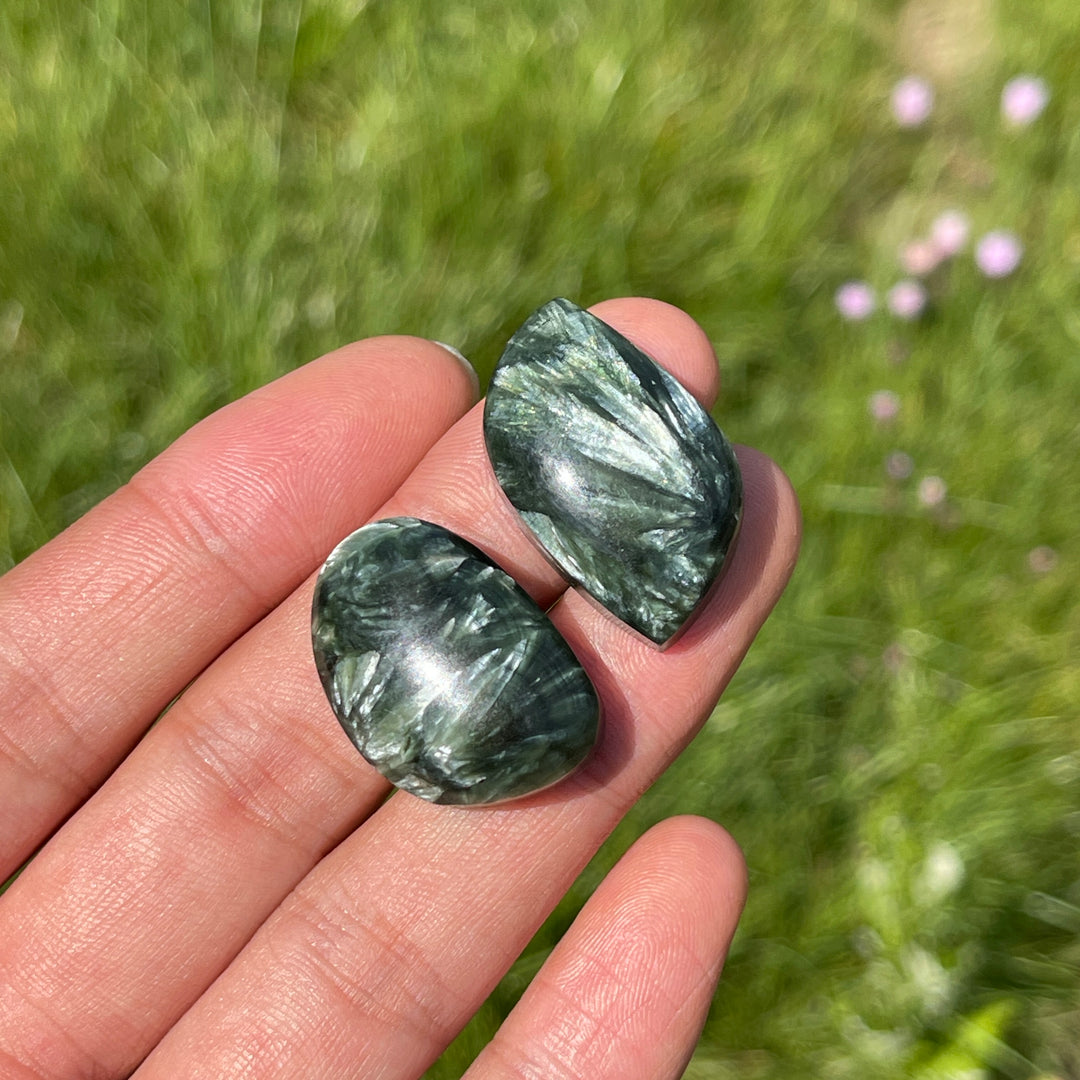 Natural Seraphinite Crystal Cabochon