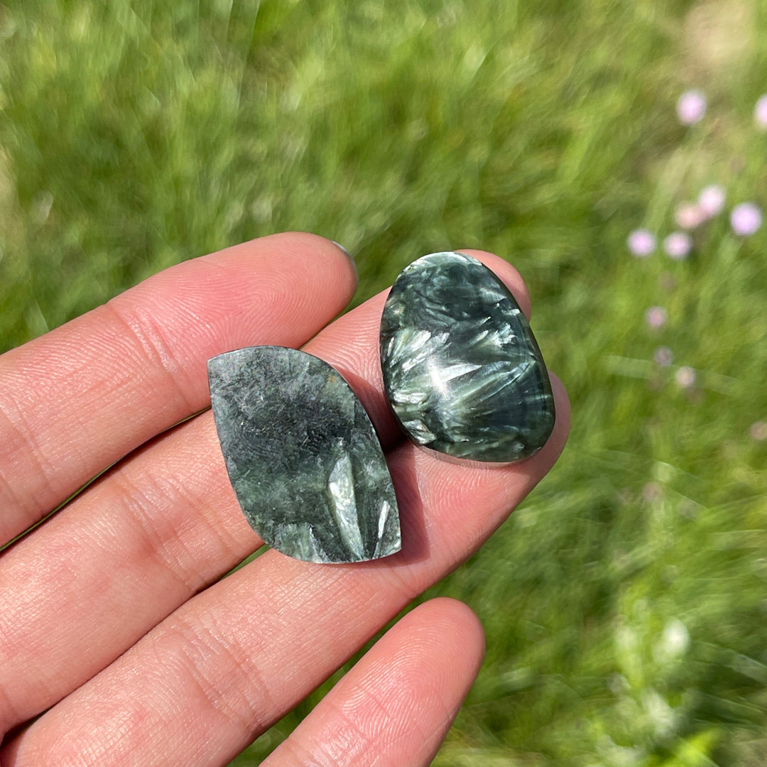 Natural Seraphinite Crystal Cabochon