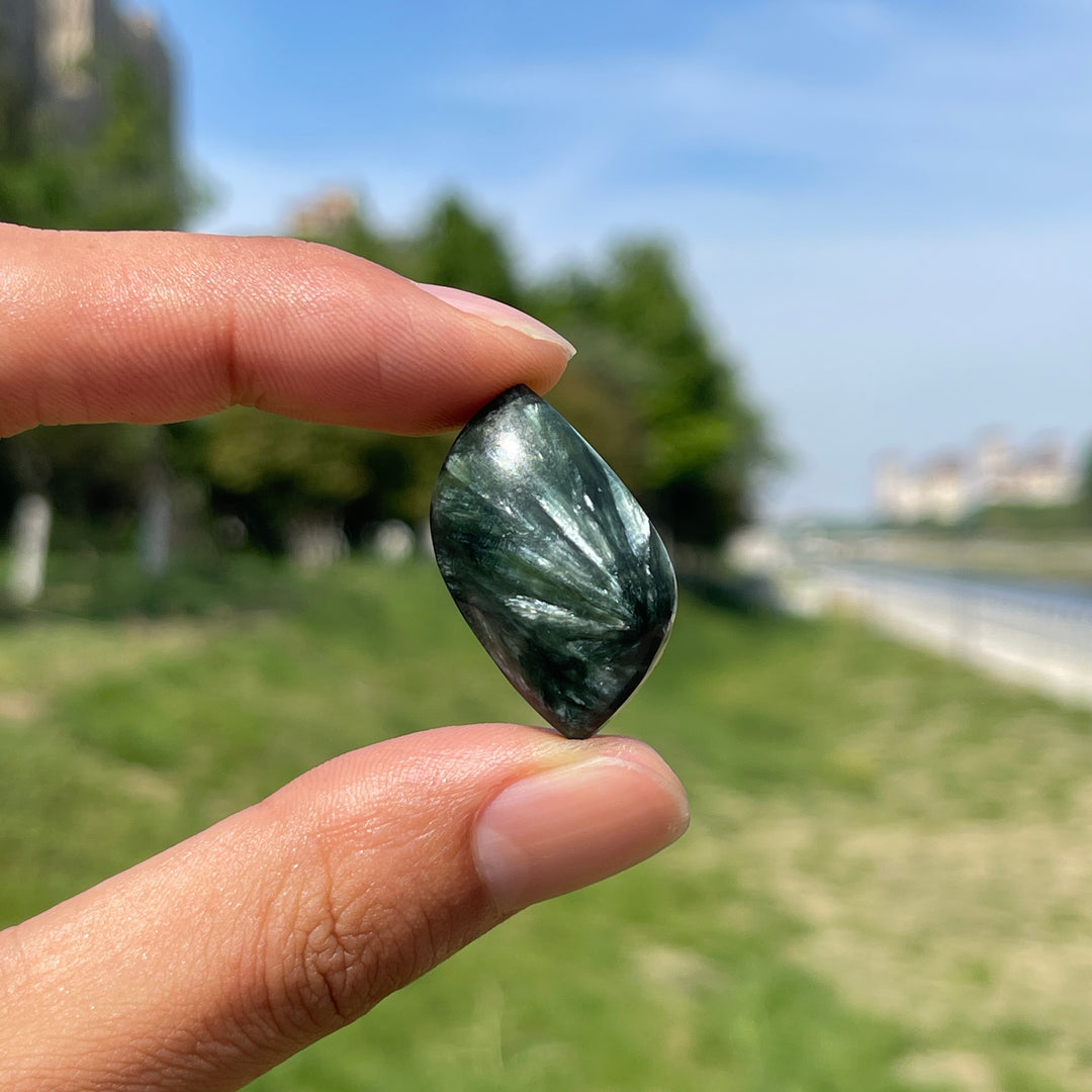 Natural Seraphinite Crystal Cabochon