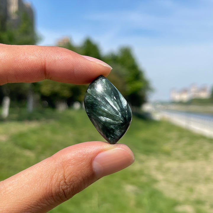 Natural Seraphinite Crystal Cabochon