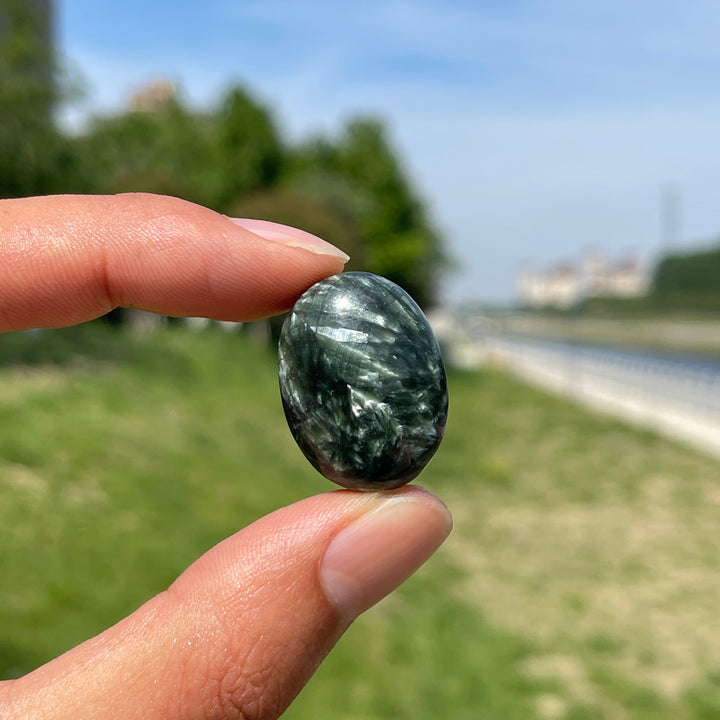 Natural Seraphinite Crystal Cabochon
