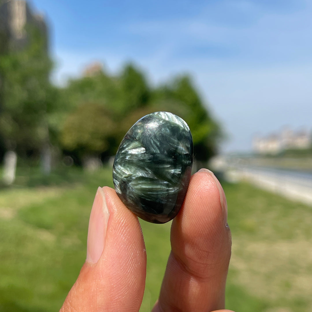 Natural Seraphinite Crystal Cabochon