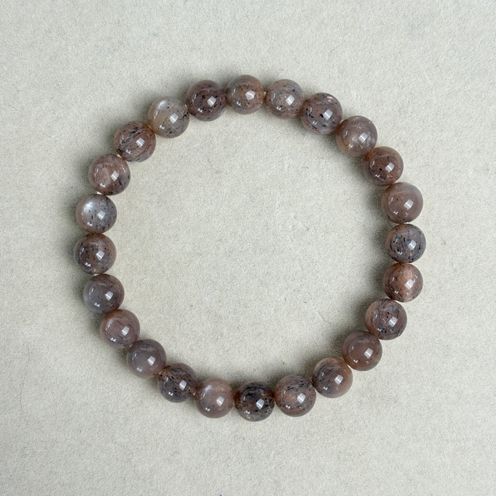 Black Moonstone With Sunstone Bracelet 6.9-8.3mm