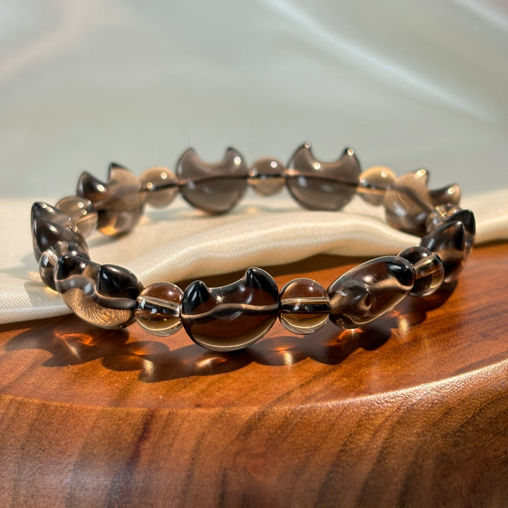 Smoky Quartz Half-Moon Bracelet 12.1-12.8mm