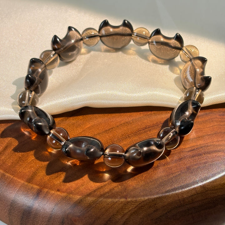 Smoky Quartz Half-Moon Bracelet 12.1-12.8mm