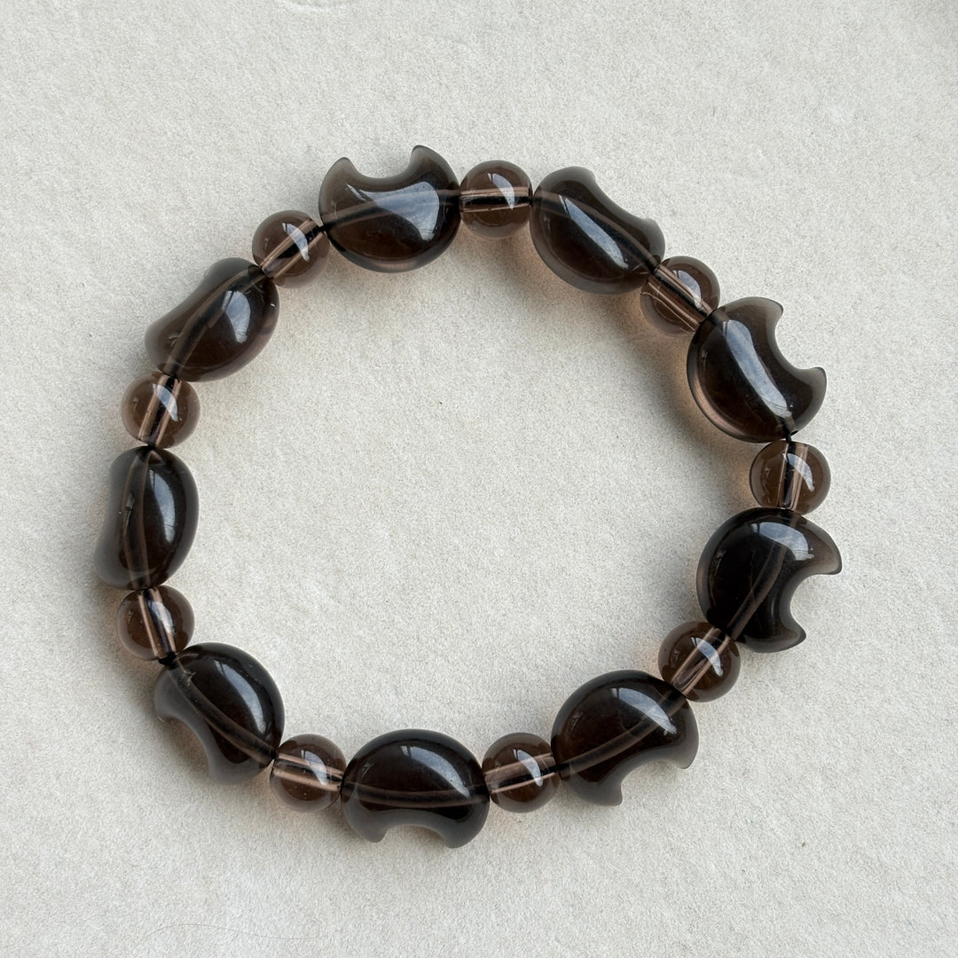 Smoky Quartz Half-Moon Bracelet 12.1-12.8mm